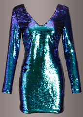 Blaues Glitzerkleid
