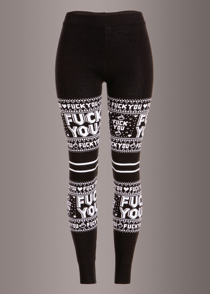 Sourpuss Clothing F YOU Damen Christmas Sweater Leggings