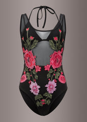 Schwarzer Mesh Badeanzug