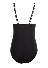 Schwarzer Damen Badeanzug mit Punkten