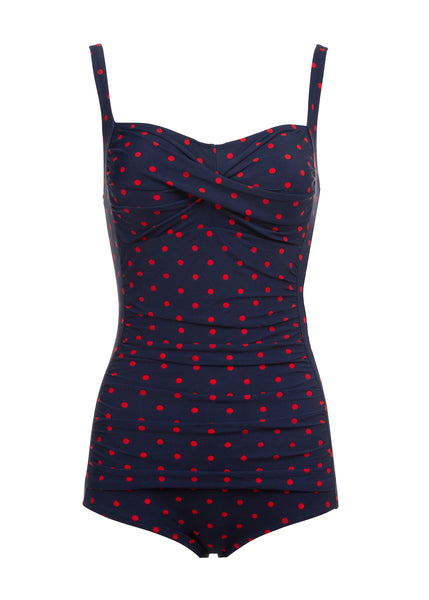 Roter Pünktchen Badeanzug 