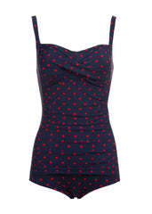 Roter Pünktchen Badeanzug 