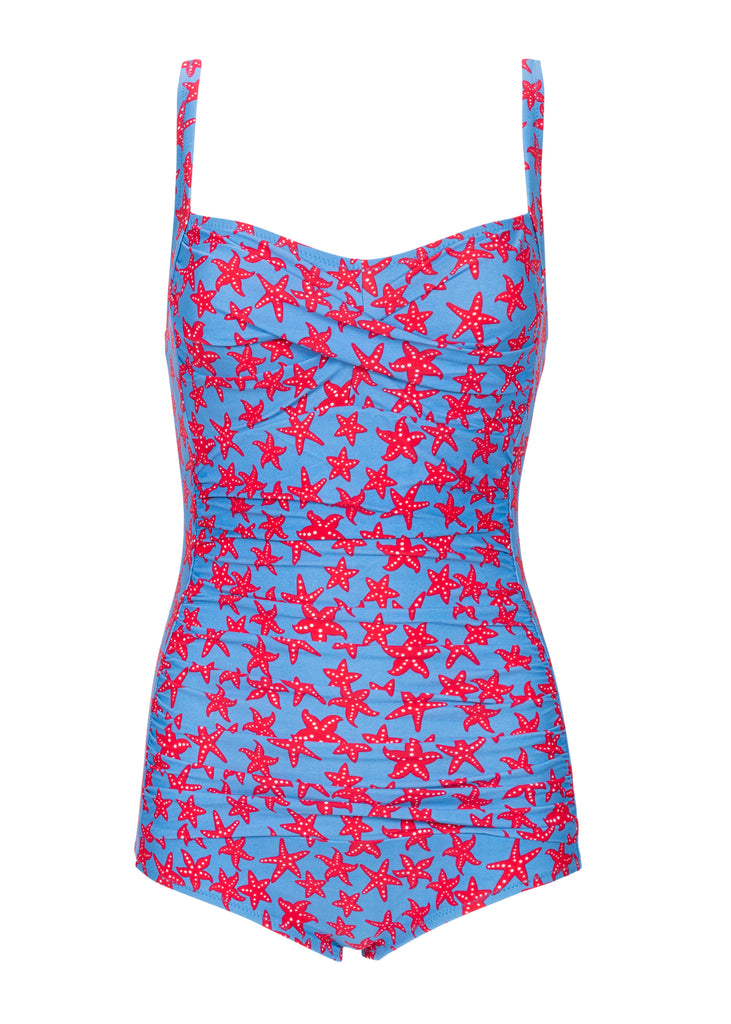 Hellblauer Retro Damen Badeanzug 