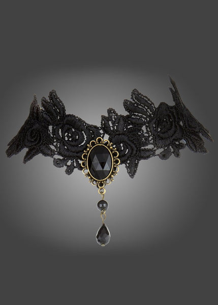 Gothic Choker Kette aus schwarzer Spitze