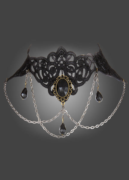 Gothik Choker aus schwarzer Spitze