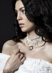 Choker Kette aus weißer Spitze