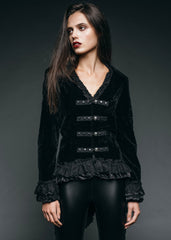 Schwarze Steampunk Jacke
