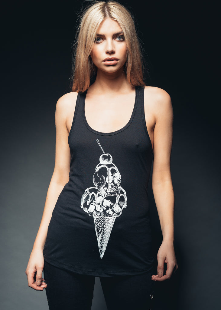 Summer Goth Totenkopf Eis Damen Tank Top