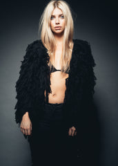 Schwarze Wuscheljacke