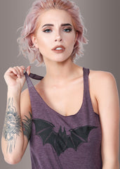 Lila Fledermaus Print Damen Top mit Racerback