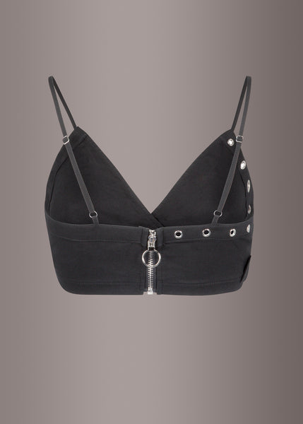 Schwarzes Damen Punk Oberteil