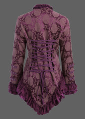 Viktorianische lila Gothik Jacke mit Spitze und Verzierungen