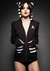 Schwarze Gothic Kapuzenjacke