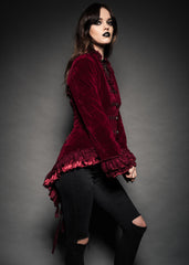 Rote Frackjacke aus Samt