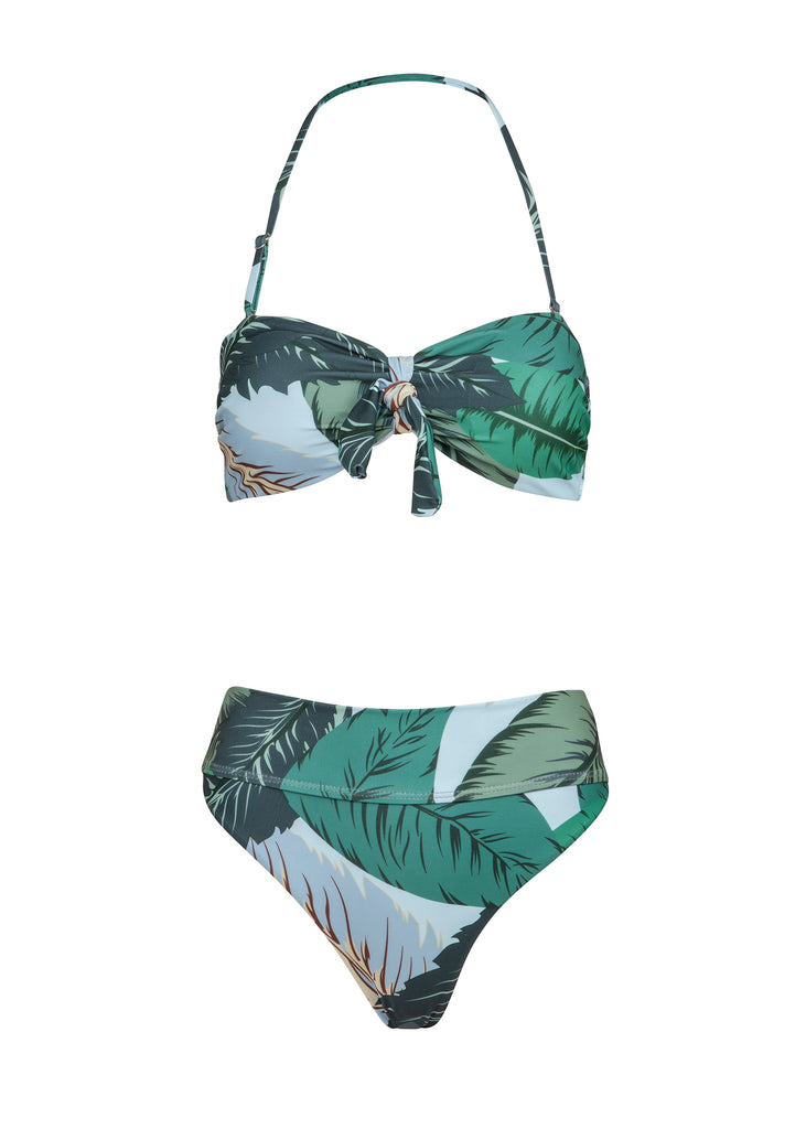 Damen Bikini mit Blattmuster