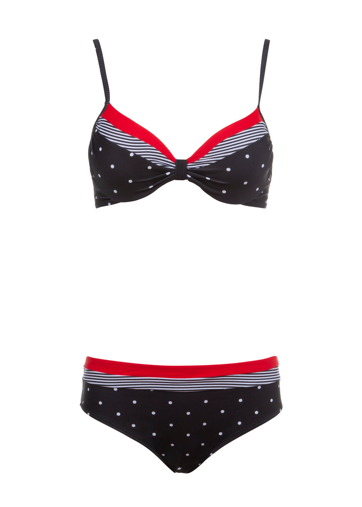 Maritimer Damen Bikini mit Punkten