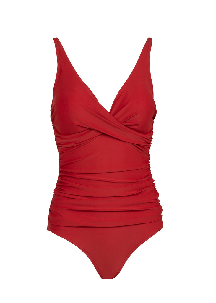 Roter Retro Damen Badeanzug