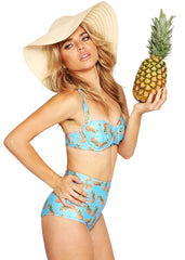 Ananas Pin Up Bikini mit hoher Taille