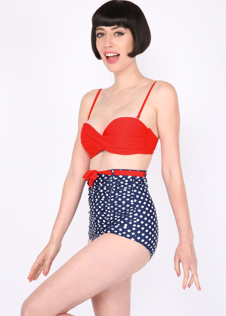 Pünktchen Pin Up Bikini mit hoher Taille