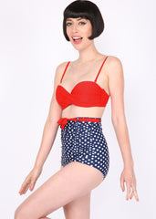 Pünktchen Pin Up Bikini mit hoher Taille