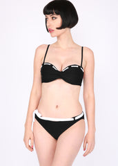 Schwarz weißer Damen Retro Bikini