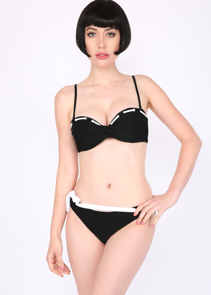 Schwarz weißer Damen Bikini