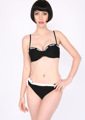 Schwarz weißer Damen Bikini