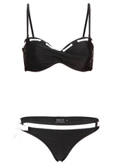 Schwarz weißer Damen Bikini