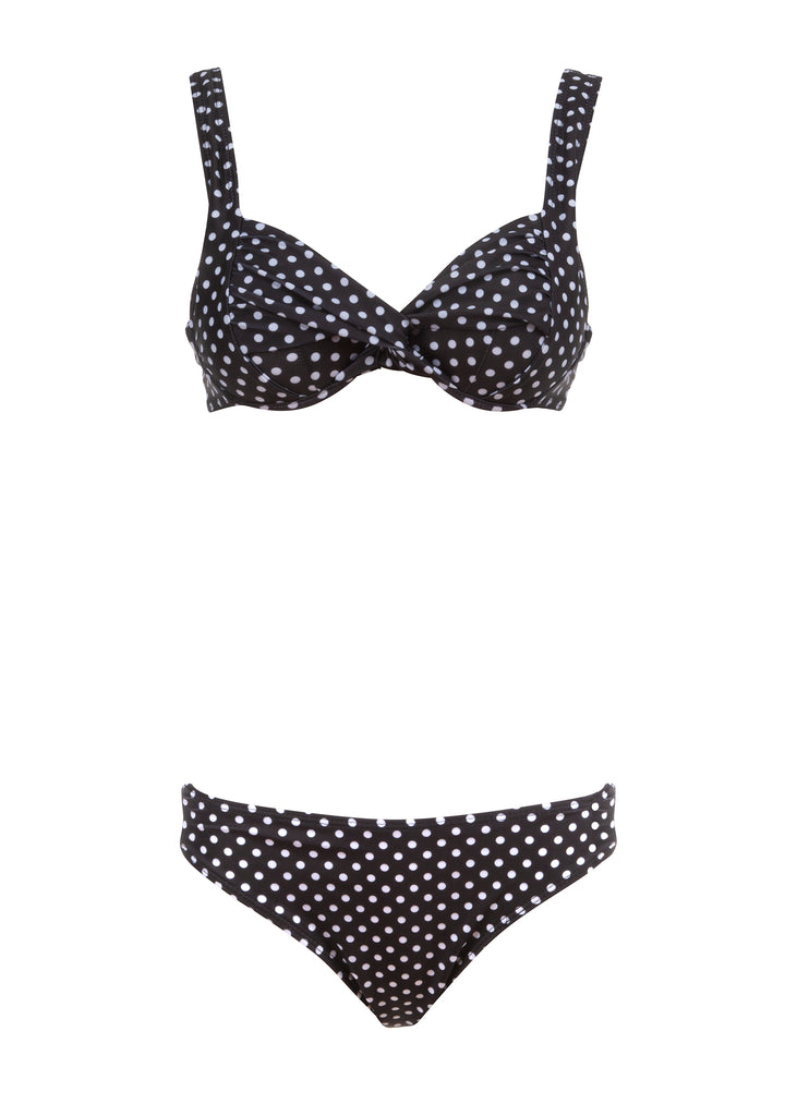 Schwarzer Bikini mit Punkten