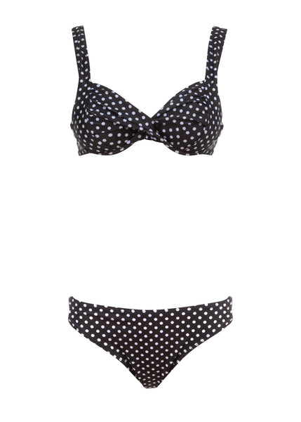 Schwarzer Bikini mit Punkten