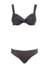 Schwarzer Bikini mit Punkten