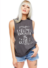 Graues Rock n Roll Top