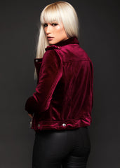 Weinrote Samt Jacke