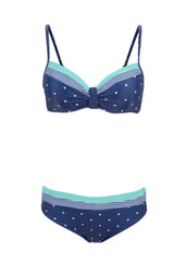 blauer damen bikini mit punkten