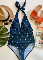 neckholder flamingo badeanzug