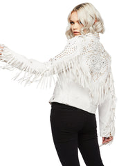 Biker Jacke mit Fransen