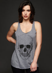 Graues Totenkopf Damen T-Shirt